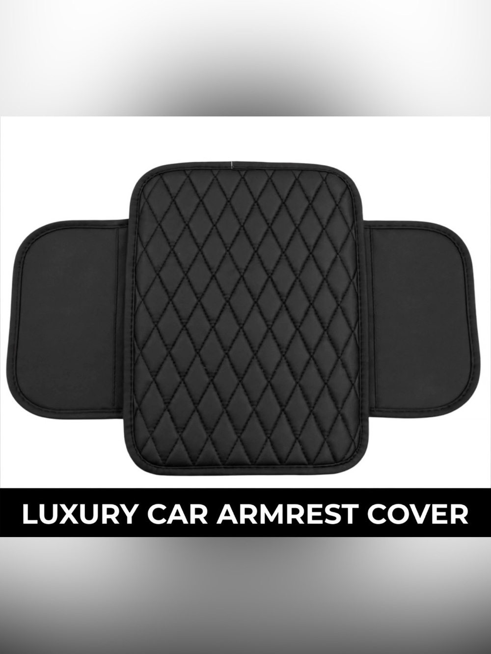 NWT lack Luxury Center Console Armrest Cover - Quilted PU Leather Car Arm Rest